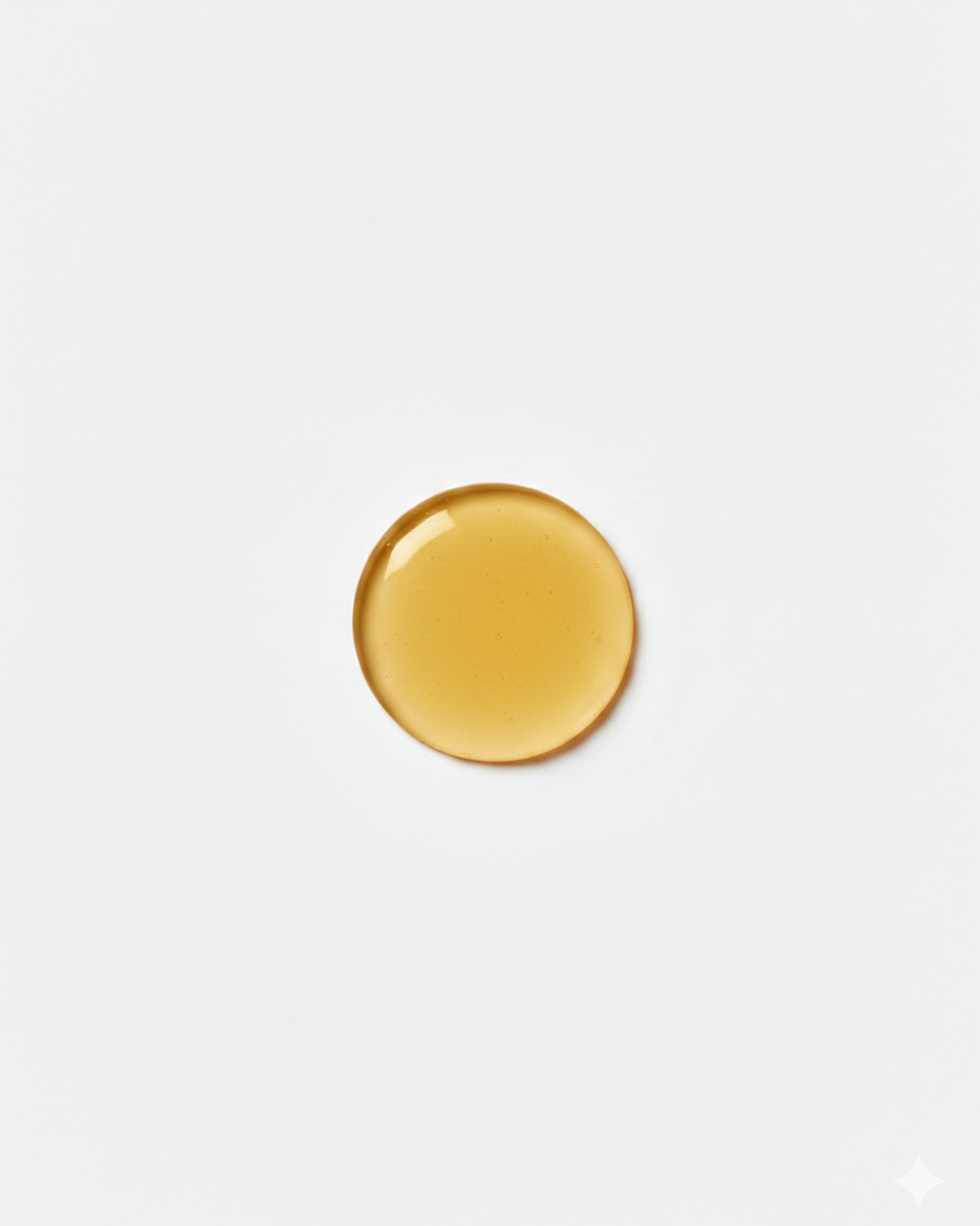 Gold circular oil  on a white backgroundrop