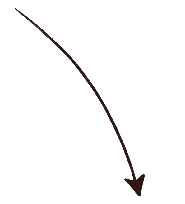 Black arrow pointing downwards on a white background